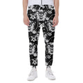 Black And White Wicca Devil Skull Print Joggers