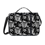 Black And White Wicca Devil Skull Print Shoulder Strap Bible Bag