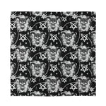 Black And White Wicca Devil Skull Print Silk Bandana