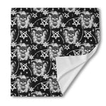 Black And White Wicca Devil Skull Print Silk Bandana