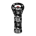 Black And White Wicca Devil Skull Print Single Neoprene Wine Tote