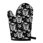 Black And White Wicca Devil Skull Print Single Oven Mitt