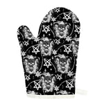 Black And White Wicca Devil Skull Print Single Oven Mitt