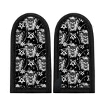 Black And White Wicca Devil Skull Print Skillet Handle Cover