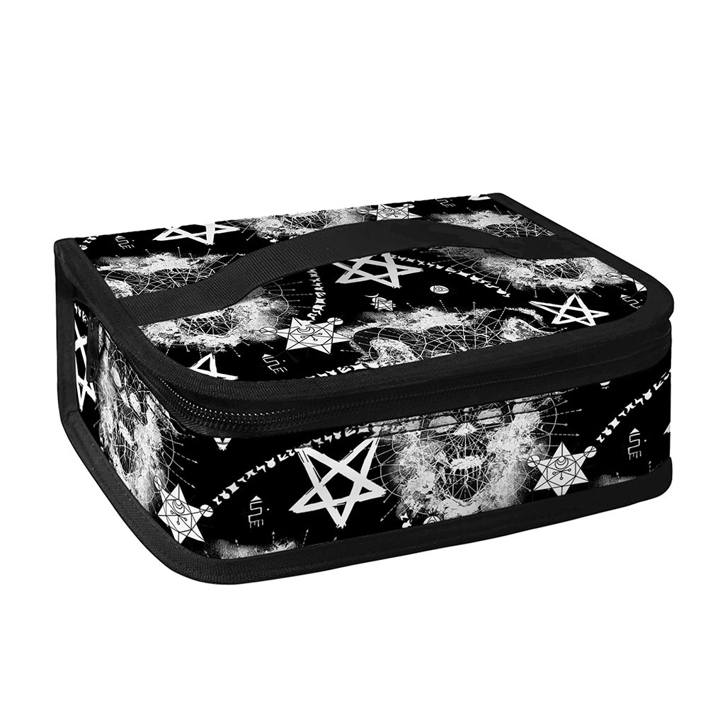 Black And White Wicca Devil Skull Print Small Lunch Bag