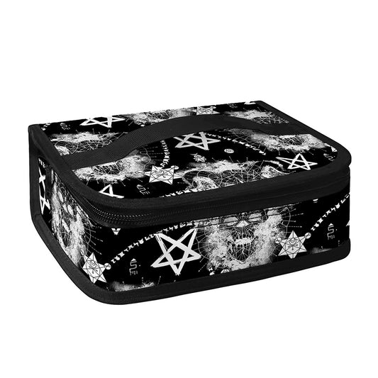 Black And White Wicca Devil Skull Print Small Lunch Bag