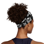 Black And White Wicca Devil Skull Print Sports Headband