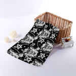 Black And White Wicca Devil Skull Print Towel