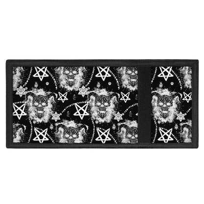 Black And White Wicca Devil Skull Print Trifold Wallet