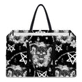 Black And White Wicca Devil Skull Print Utility Tote Bag