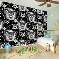 Black And White Wicca Devil Skull Print Wall Sticker