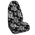 Black And White Wicca Devil Skull Print Waterproof Car Seat Cover