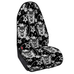 Black And White Wicca Devil Skull Print Waterproof Car Seat Cover