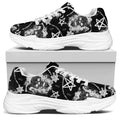 Black And White Wicca Devil Skull Print White Chunky Shoes