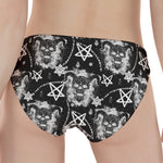 Black And White Wicca Devil Skull Print Women's Panties