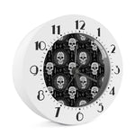 Black And White Wicca Evil Skull Print Alarm Clock