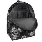 Black And White Wicca Evil Skull Print Backpack