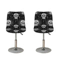 Black And White Wicca Evil Skull Print Bar Stool Covers