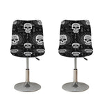 Black And White Wicca Evil Skull Print Bar Stool Covers