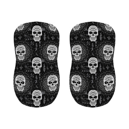 Black And White Wicca Evil Skull Print Bar Stool Covers