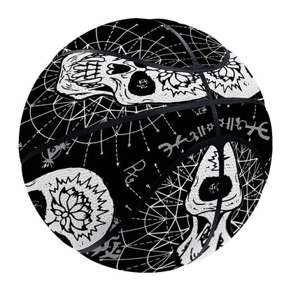 Black And White Wicca Evil Skull Print Basketball
