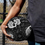 Black And White Wicca Evil Skull Print Basketball