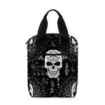 Black And White Wicca Evil Skull Print Bible Tote Bag