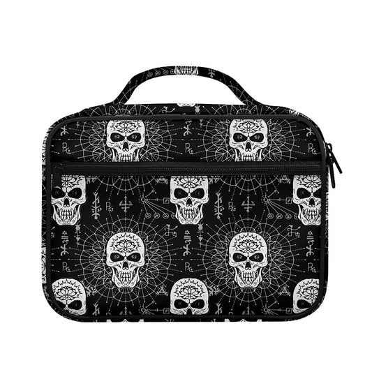 Black And White Wicca Evil Skull Print Briefcase Bible Bag