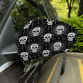 Black And White Wicca Evil Skull Print Car Side Mirror Covers