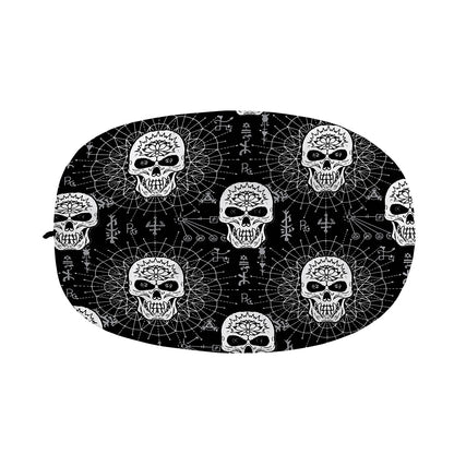 Black And White Wicca Evil Skull Print Car Side Mirror Covers