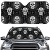 Black And White Wicca Evil Skull Print Car Windshield Sun Shade