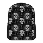 Black And White Wicca Evil Skull Print Casual Backpack