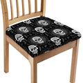 Black And White Wicca Evil Skull Print Chair Cushion Cover