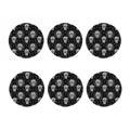 Black And White Wicca Evil Skull Print Coaster Set