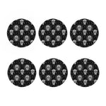 Black And White Wicca Evil Skull Print Coaster Set