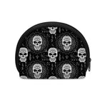 Black And White Wicca Evil Skull Print Coin Purse