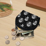 Black And White Wicca Evil Skull Print Coin Purse