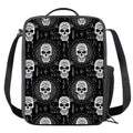 Black And White Wicca Evil Skull Print Crossbody Lunch Bag