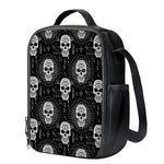 Black And White Wicca Evil Skull Print Crossbody Lunch Bag