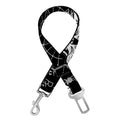 Black And White Wicca Evil Skull Print Dog Seat Belt
