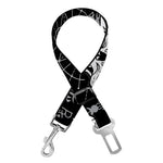 Black And White Wicca Evil Skull Print Dog Seat Belt