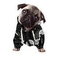 Black And White Wicca Evil Skull Print Dog Zip Up Hoodie