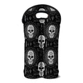 Black And White Wicca Evil Skull Print Double Neoprene Wine Tote