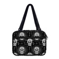 Black And White Wicca Evil Skull Print Double Strap Bible Bag