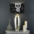 Black And White Wicca Evil Skull Print Drum Lamp Shade