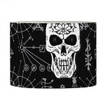 Black And White Wicca Evil Skull Print Drum Lamp Shade
