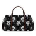 Black And White Wicca Evil Skull Print Duffel Bag