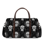 Black And White Wicca Evil Skull Print Duffle Bag