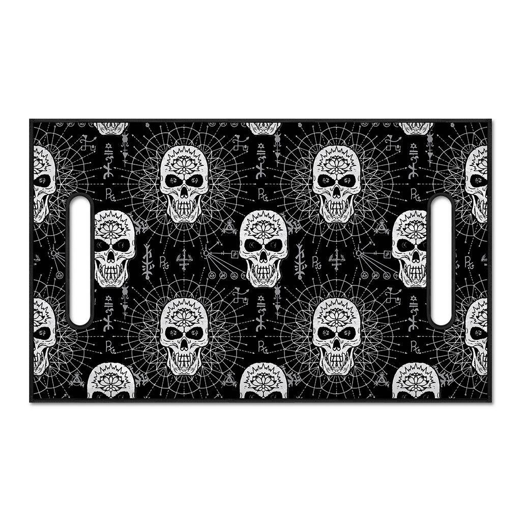 Black And White Wicca Evil Skull Print Golf Cart Seat Cover