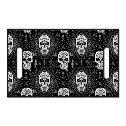 Black And White Wicca Evil Skull Print Golf Cart Seat Cover